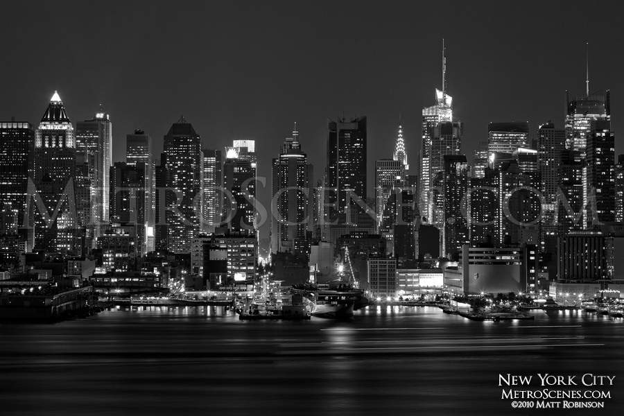 new york city at night black and white. Black and White New York City