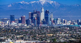 Los Angeles Skyline with Snow