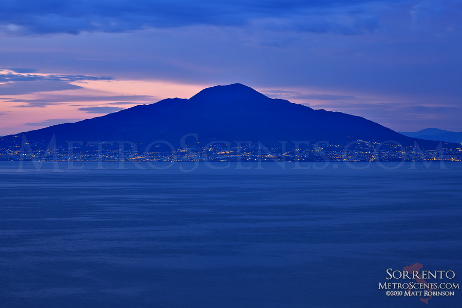 Mount Vesuvius at night