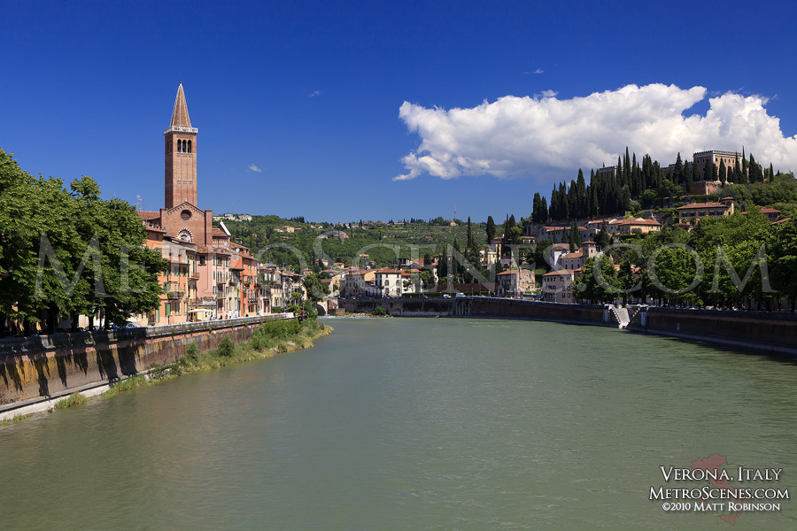 Adige River in Verona, Italy