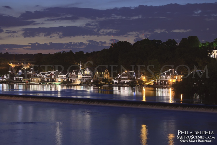 Boathouse Row at sunset